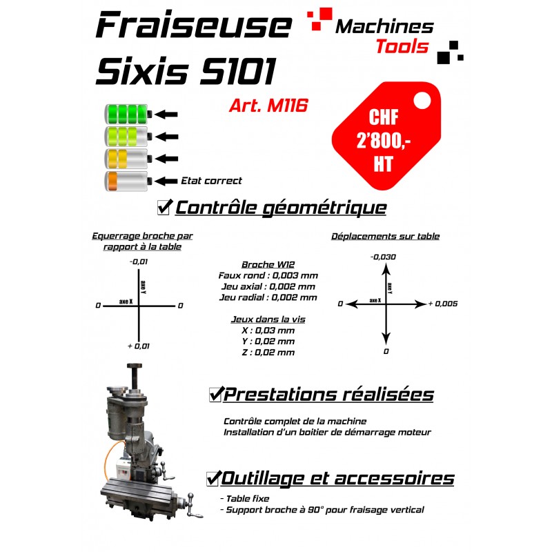 Fraiseuse Sixis S101